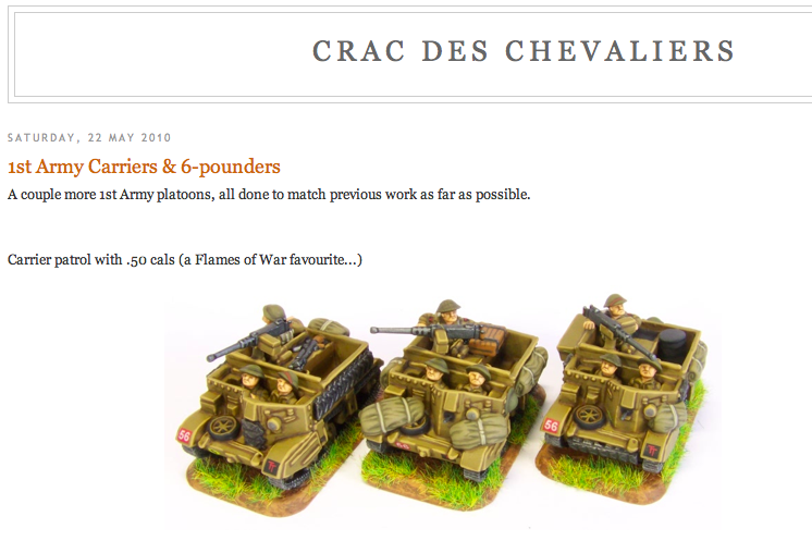 Chevalier de la terres Carriers and 6pdrs