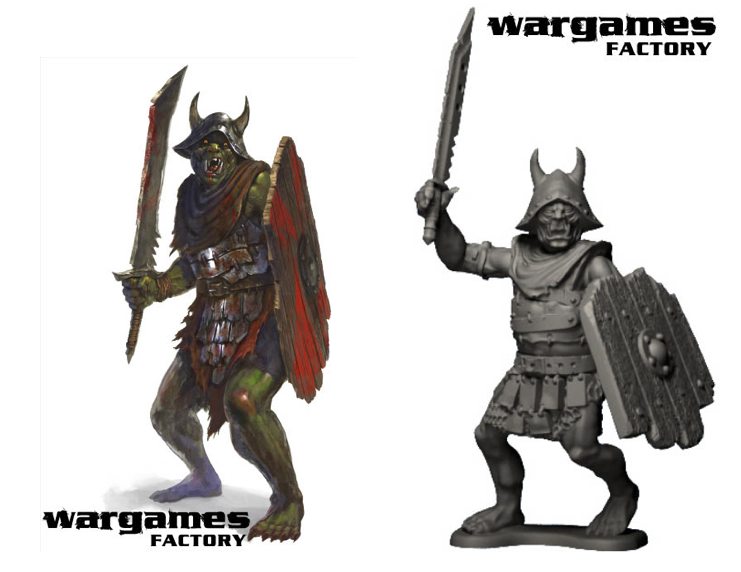 Wargames Factory renders Orcs depicting an illustration by Angus McBride